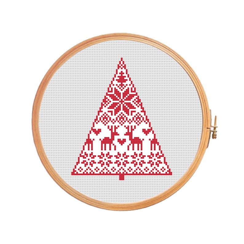 Nordic christmas tree for cross stitch pattern modern | Etsy