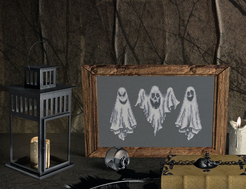 Three ghosts cross stitch pattern for Halloween Etsy