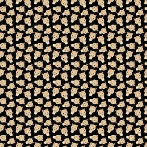 Peut inclure: Motif répété de visages de chats beiges sur fond noir. Les visages de chats sont stylisés avec des traits simples, créant un design ludique et fantaisiste. Ce motif convient à diverses applications, telles que le tissu ou le papier peint.