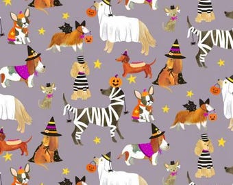 Too Cute To Spook - Dear Stella - Doggie Dress up - Halloween Dog Themed Quilting Cotton Fabric