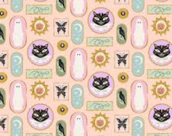 Harvest Moon - Spooky Frames Blush - Faye Guanipa- Dear Stella - Halloween Ghost and Cat Quality Quilting Cotton Fabric