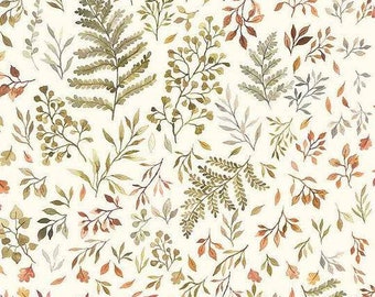 Little Fawn and Friends by Nina Stajner - Dear Stella - Autumn Ferns & Leaves Quilting Cotton Fabric