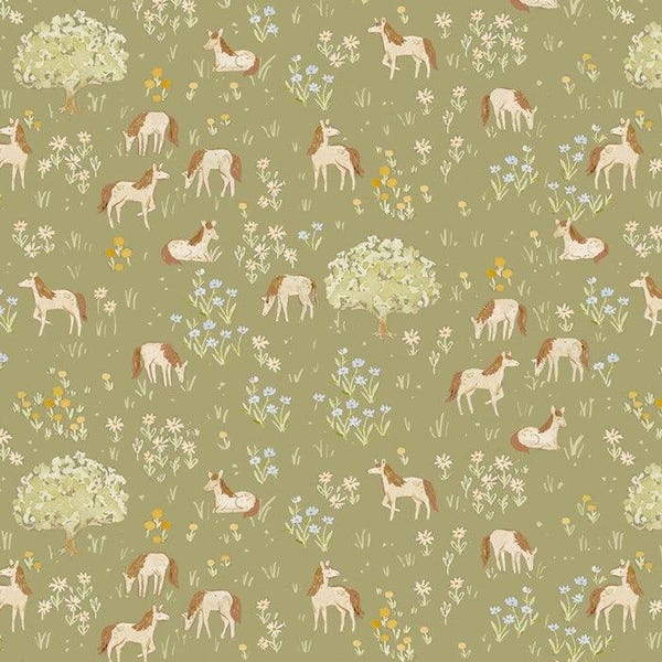 Storybook by Clara Jean - Dear Stella Fabrics - Horse Farm - Horse Themed Quilting Cotton Fabric