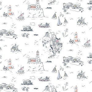 Salty - Dear Stella - Sea World - Quilting Cotton Fabric - Nautical Sea Farer Fabric