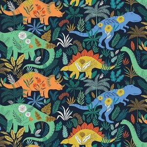 Roar from Bethan Janine for Dashwood Studio - by the Half Yard - Dinosaur Print Fabric
