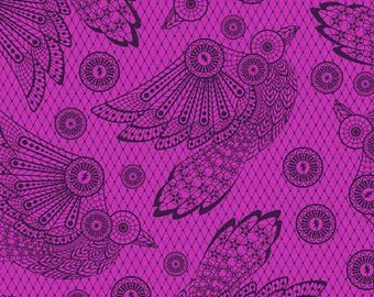 Raven Lace - Nightshade Deja Vu by Tula Pink for Free Spirit Fabrics - Halloween Witch Quilting Cotton Fabric
