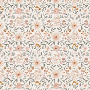 Willow by Clara Jean - Dear Stella Fabrics - Hibernating Bunny - Woodland Animal Themed Quilting Cotton Fabric