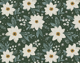 Best in Snow - Clara Jean - Dear Stella - Holiday Floral - Christmas Poinsettia