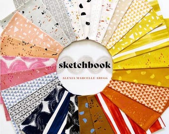 Sketchbook by Alexia Marcelle Abegg - Fat Eighth Bundle - Ruby Star Society - 26 piece full collection quilting cotton