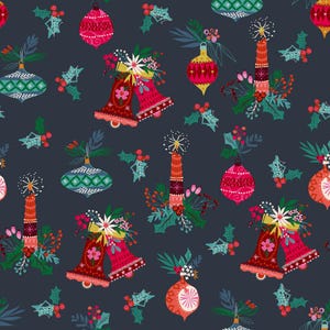 Candy Cane Christmas - Helen Black - Dashwood Studios - Bells & Candies - Christmas Holiday Themed Quilting Cotton Fabric