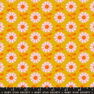 Flowerland - Goldenrod Field of Flowers by Melody Miller for Ruby Star Society - Quilting Cotton Fabric