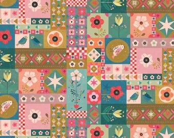 Tree of Life - Bee Brown for Dashwood Studios - Birds and Floral - Quilting Cotton Fabric