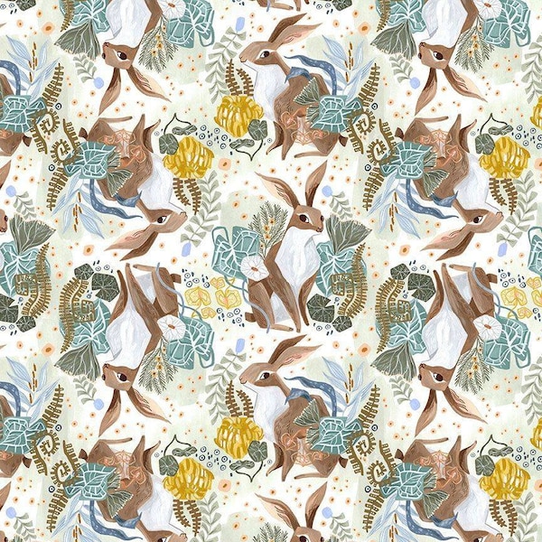Botanica by Rae Ritchie - Dear Stella - Rabbits - Quilting Cotton Fabric