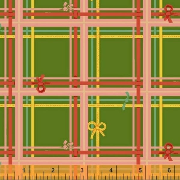 Sugarplum - Heather Ross - Green Plaid Giftwrap Quilting Cotton Print