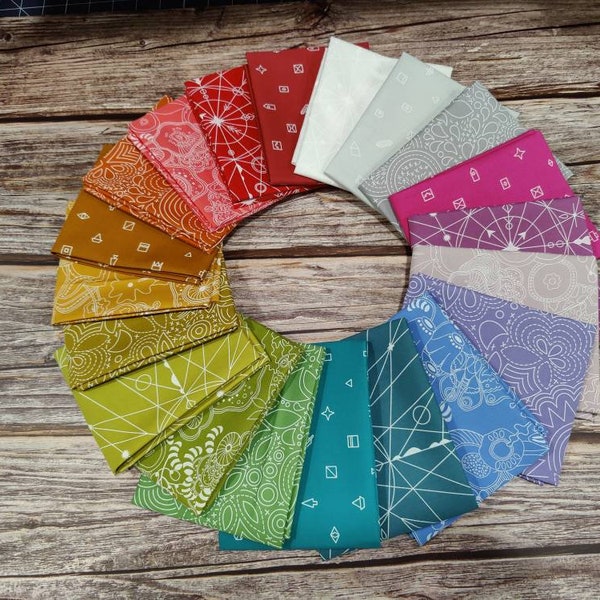 Alison Glass Century Prints Hopscotch Fat Quarter / Half Yard / 1 yard Bundle from Andover Fabrics - 20 piece full collection