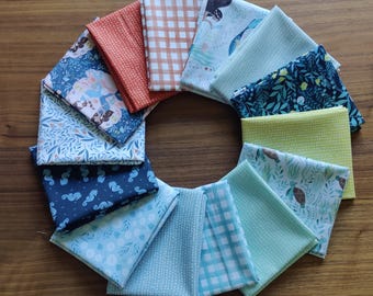 Under the Sea FQ Bundle from Dear Stella Fabrics - 14 piece collection of rare mermaid and sea creature quilting cotton