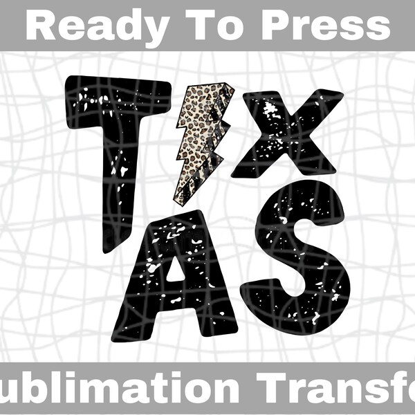 Lightning Bolt Texas Ready To Press Sublimation Transfer | Sub Transfer | Heat Transfer | DIY Shirt Design