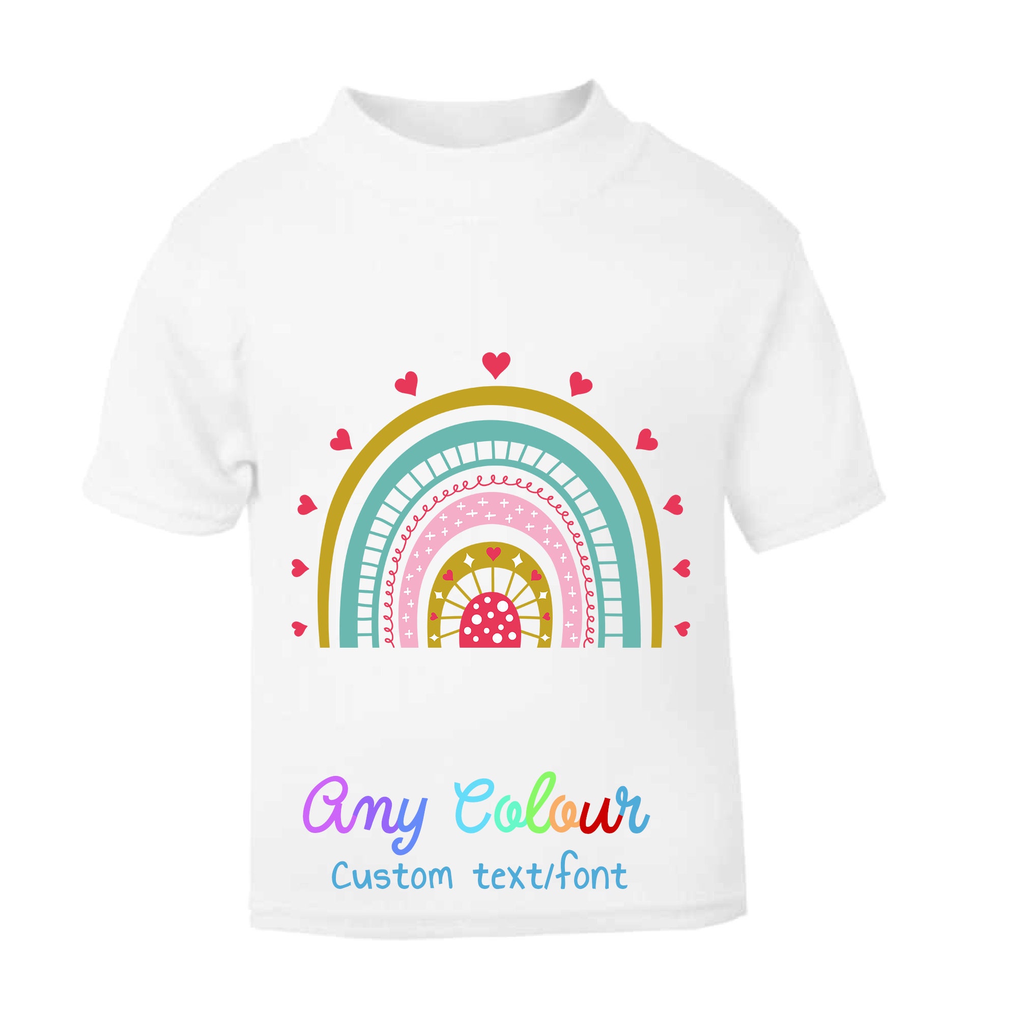 Personalised rainbow t shirt Clearance