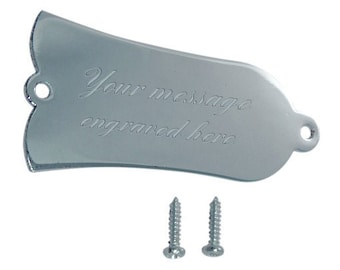 Engraved personalised guitar truss rod cover plate fits gibson les paul -ref yos, personalised with any message.