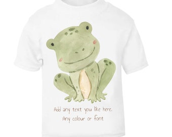 Frog T shirt personalised for children ages 1 to 14