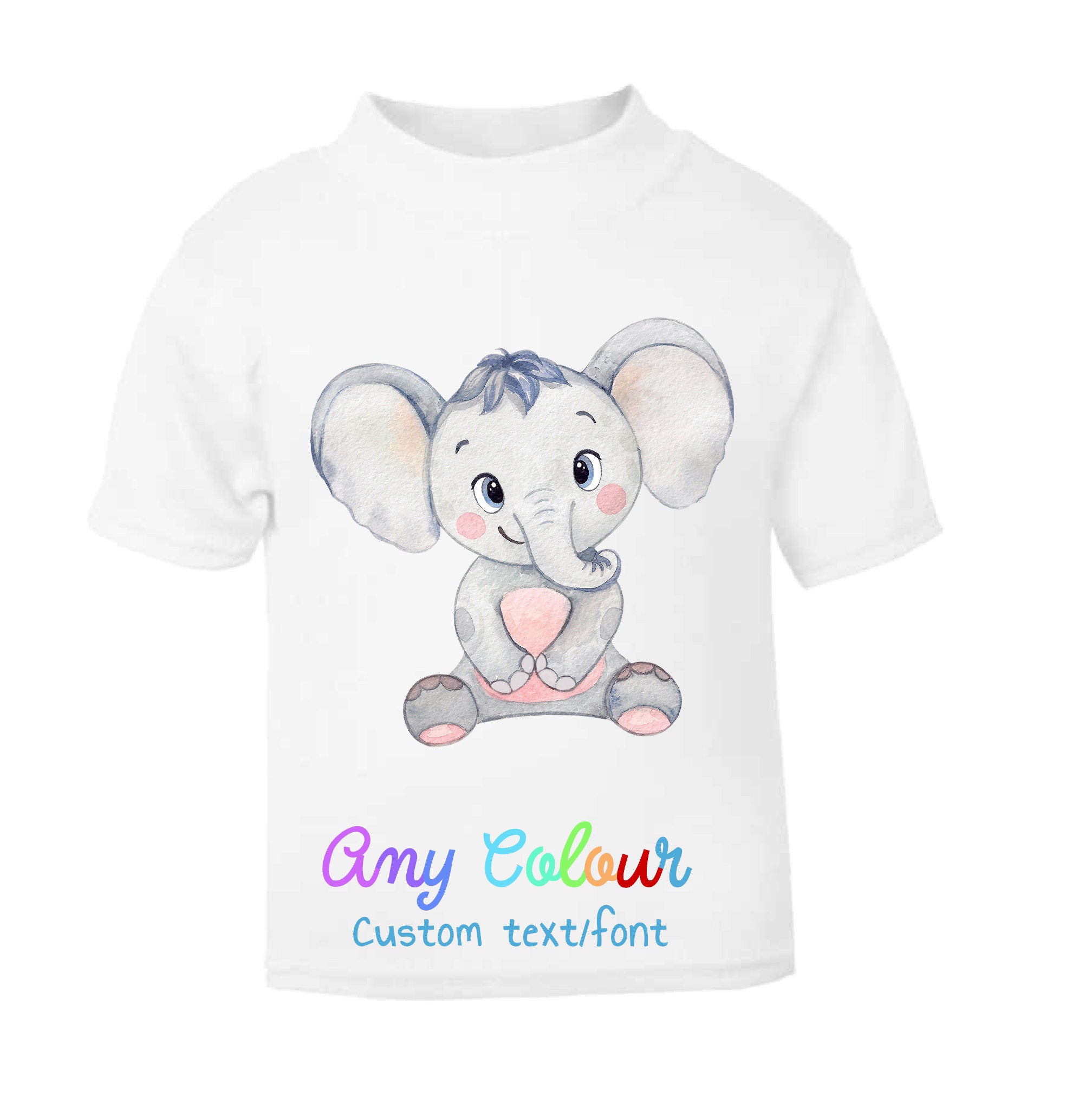 Baby Elephant T Shirt for Kids Personalised for Babies Etsy UK