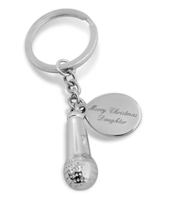 Engraved Singers Microphone Keyring Personalised for You Etsy