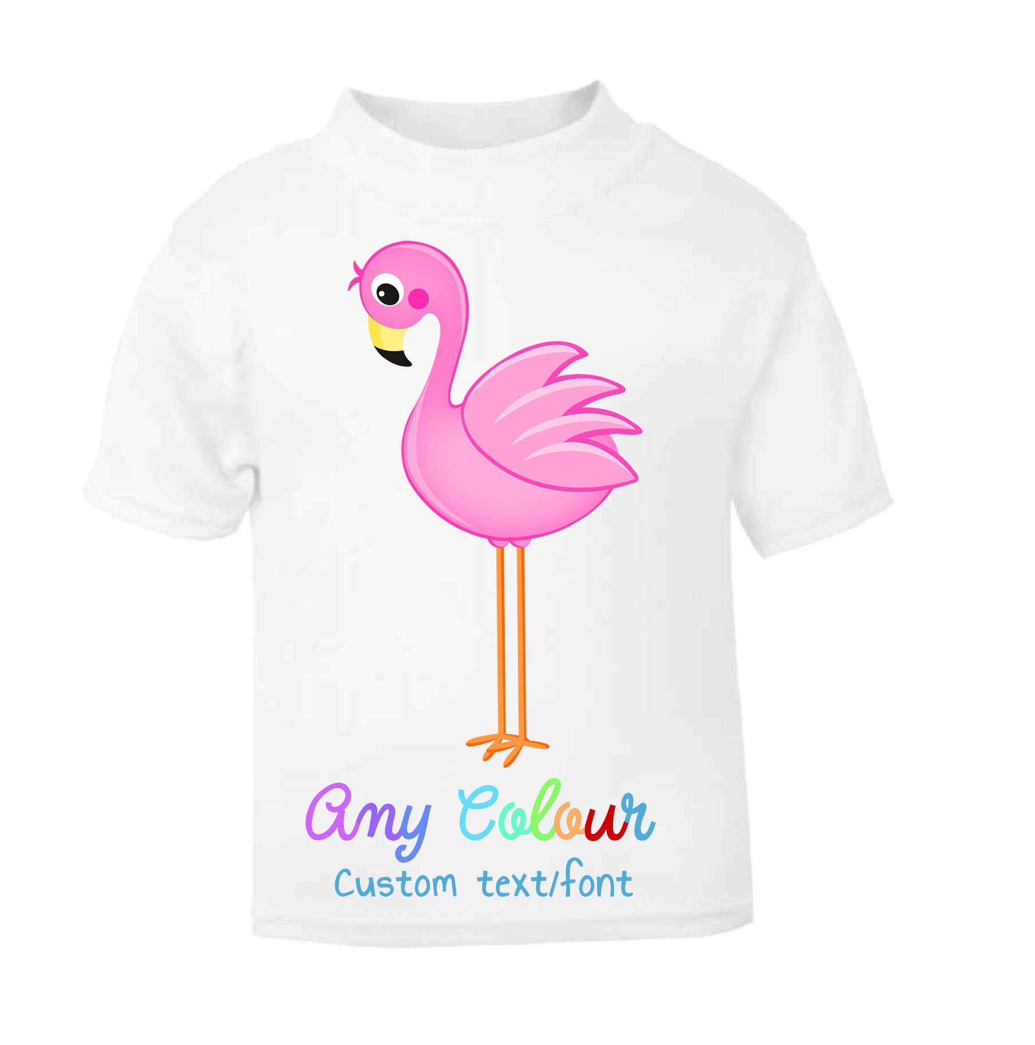 Children's flamingo t shirt custom personalised for babies Etsy