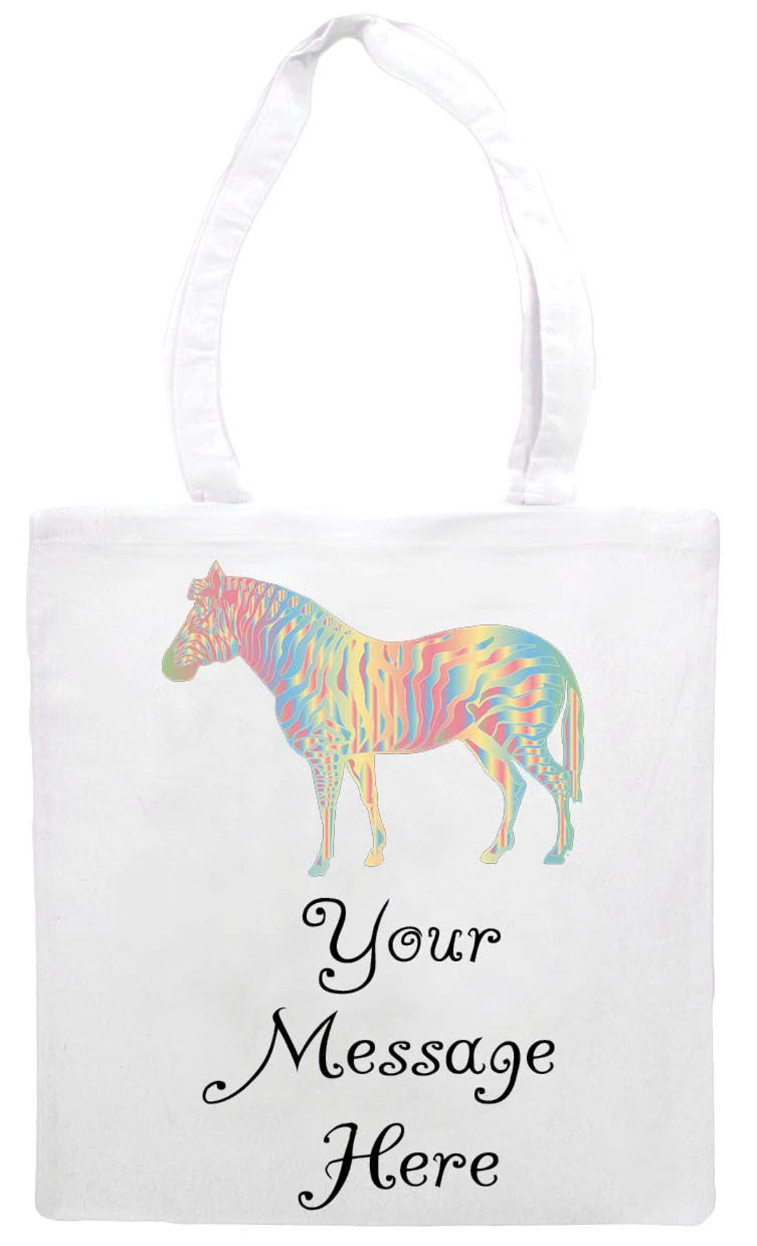 Custom Majestic Zebra Tote Shopping Bag Personalised With Any Etsy