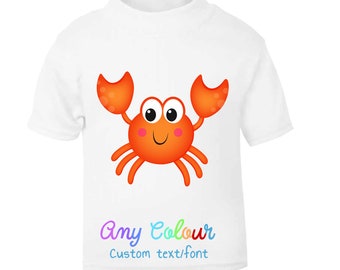 Kids Or Little Boys and Girls Manlee Cute Crab Unisex Childrens Short Sleeve T-Shirt Kids Or Little Boys and Girls Manlee Cute Crab Unisex Childrens Short Sleeve T-Shirt
