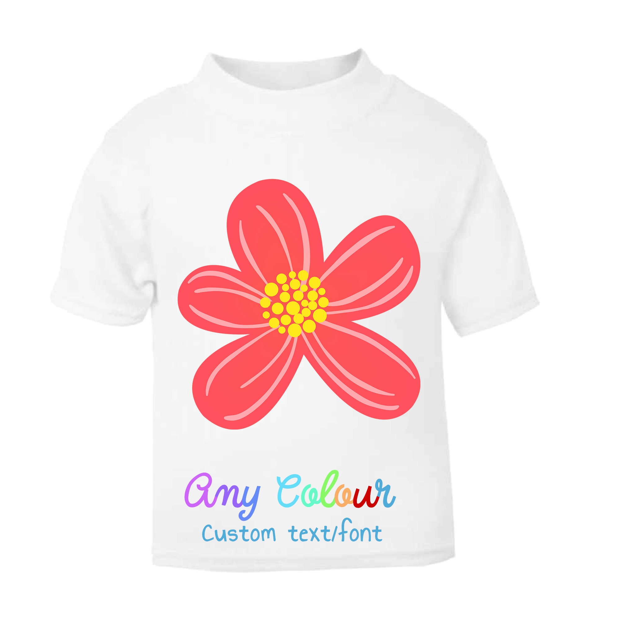 Children's flower t shirt custom personalised for babies Etsy