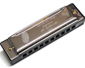 Personalised Harmonica engraved in gift pouch