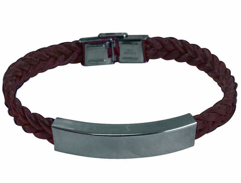 Personalised With Up To 30 Letters Mens Dad Braided Id Bracelet Ideal Gift LR107