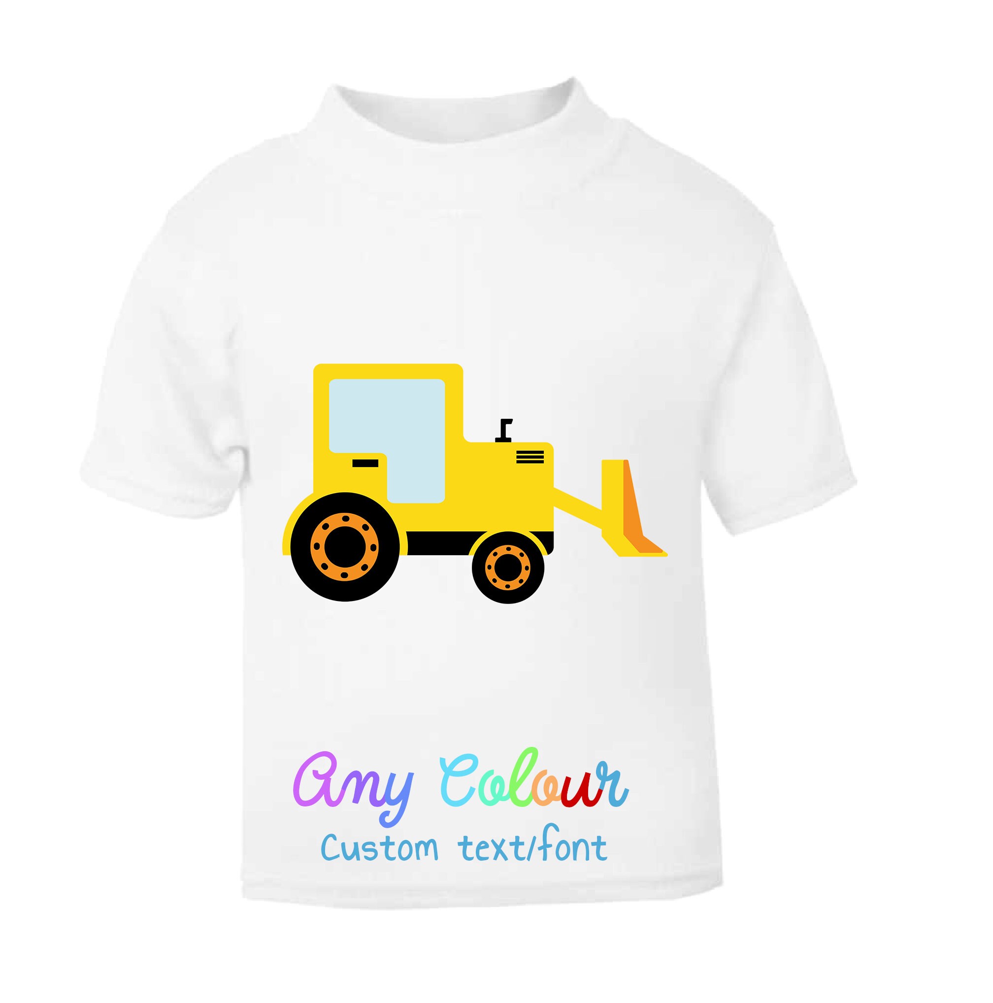 Children's Digger T Shirt Custom Personalised All Kid Baby Etsy UK