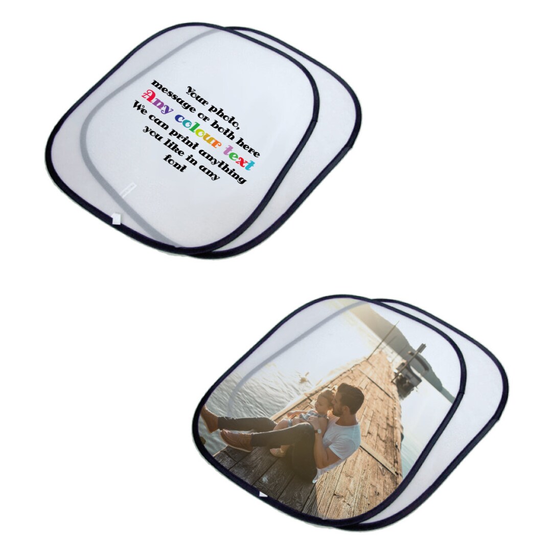 1 X Custom Car Sun Shades Pair Personalised Photo Message Etsy Australia