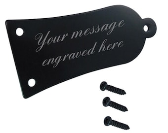 Engraved personalised guitar truss rod cover plate fits gibson les paul -ref yob personalised with any message