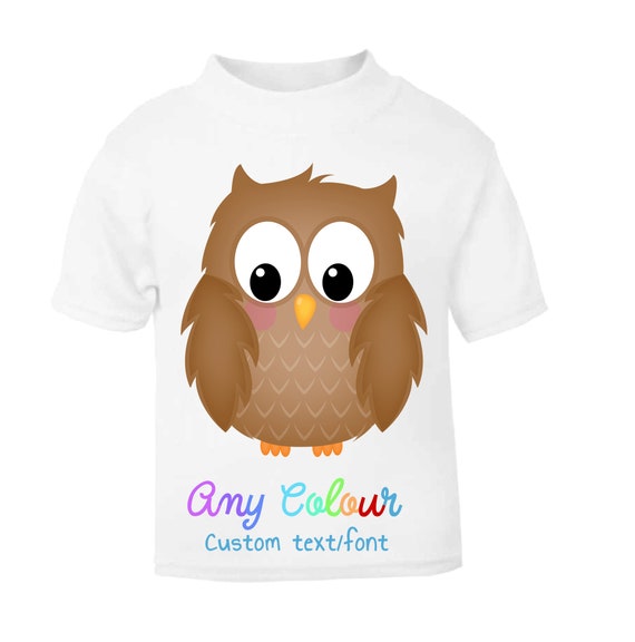 Camiseta búho infantil personalizada personalizada para Etsy España