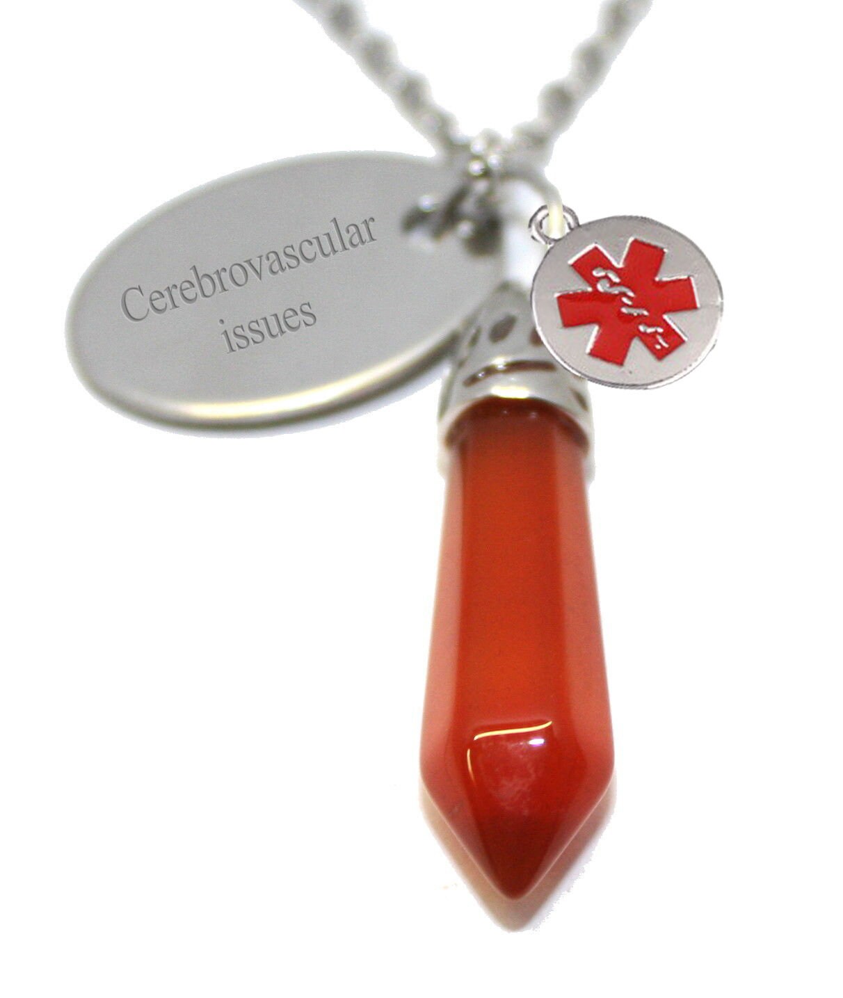 Engraved drop medic medical alert necklace medBR495n Etsy