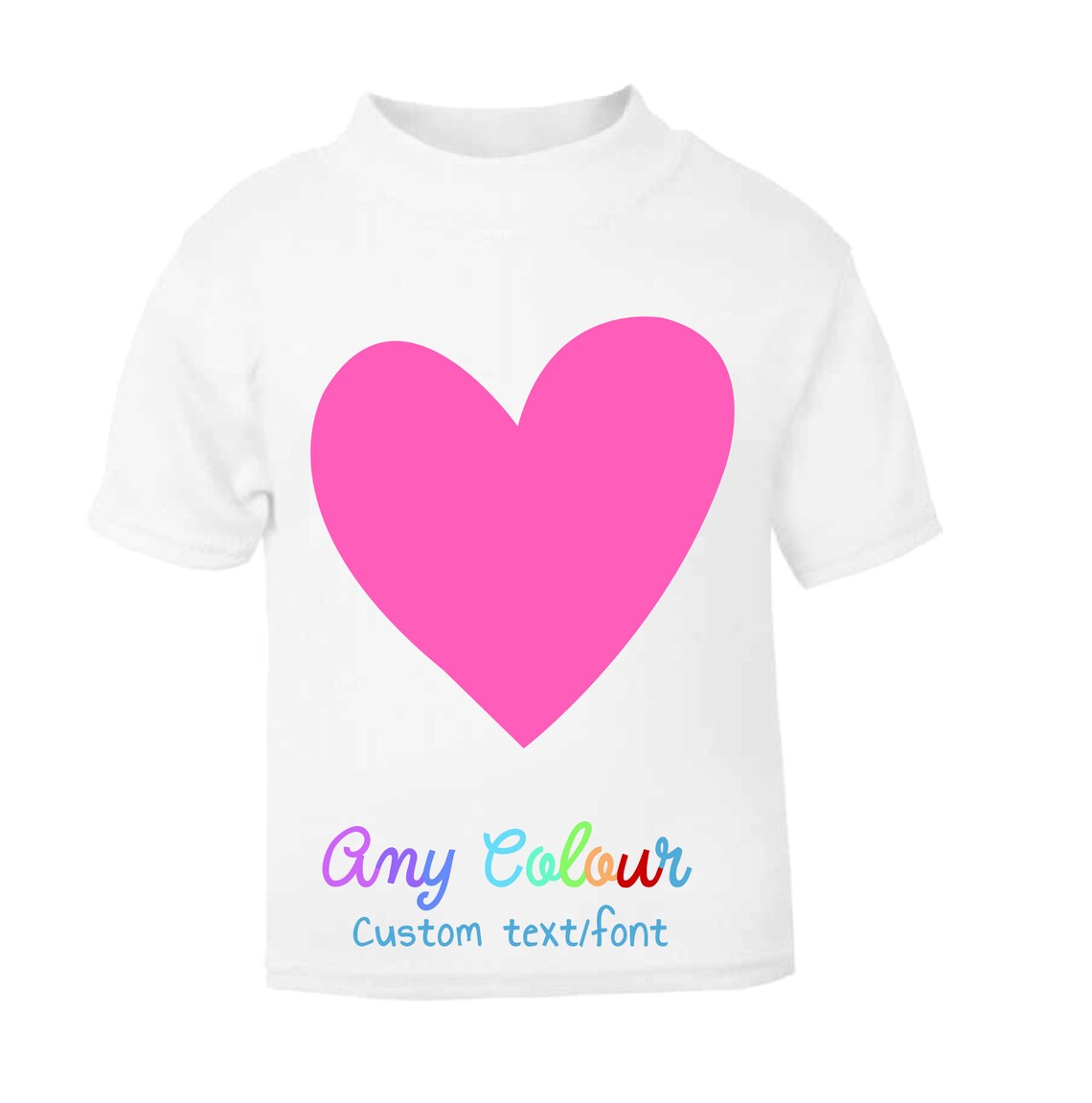 Children's Pink Heart T Shirt Custom Personalised for Etsy UK