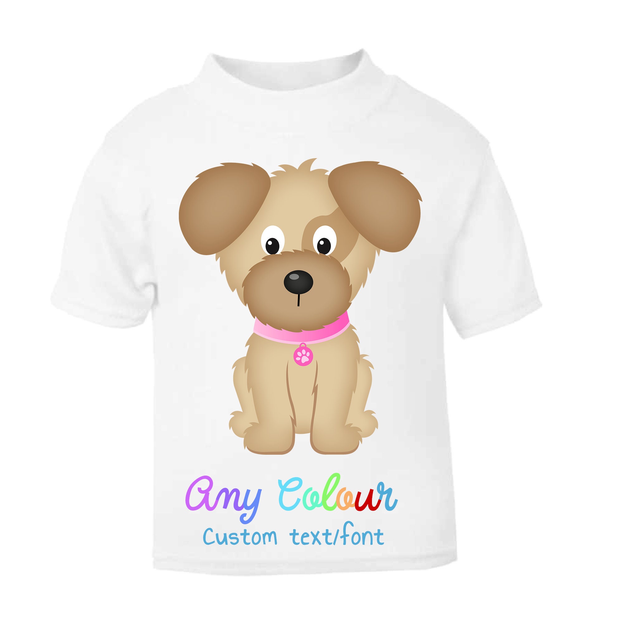 Puppy dog t shirt for kids personalised for babies toddlers Etsy