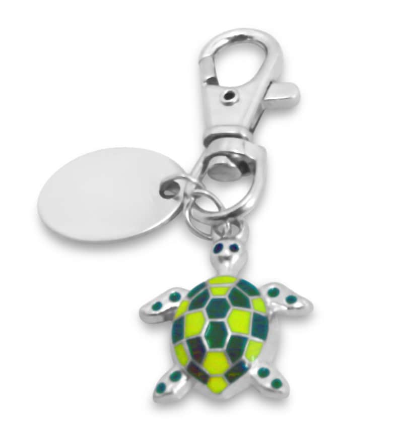 handbag charm with crystals BR411 Engraved personalised smart frog keyring