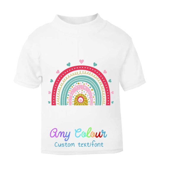 Children's rainbow t shirt custom personalised for babies Etsy