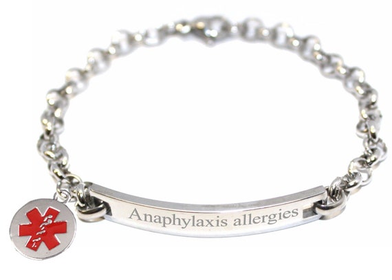 Engraved Personalised Medical Alert ANAPHYLAXIS ALLERGIES Medical