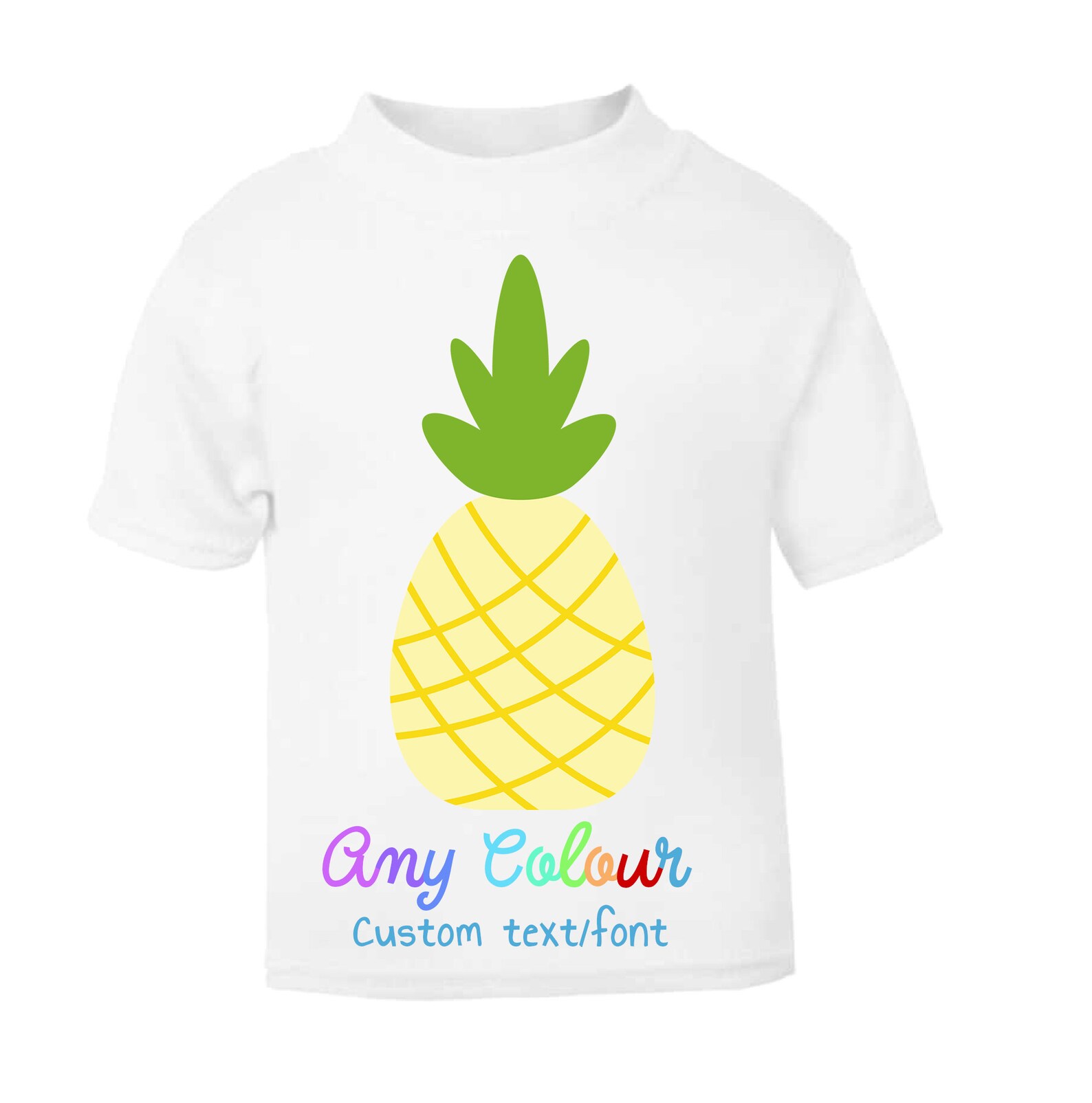 Children's pineapple t shirt custom personalised for Etsy