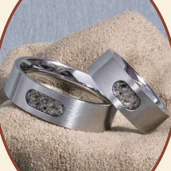 7mm - Cremation Ring - Stainless Steel - Visible - Pet Ashes - Cremation Jewelry - Ring 7mm width - RB044