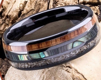 Anillo de cremación - cenizas de mascotas - joyas de cremación - anillo de cerámica - anillo de cenizas - WR013