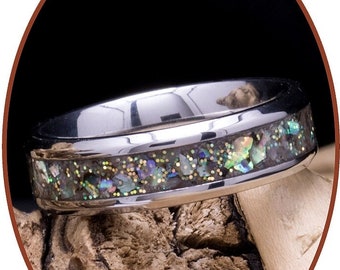 Anillo para cenizas de cremación - Joyas personalizadas - Recuerdo para mascotas - Acero inoxidable - Abelone - Joyas de cremación - Anillo de 6 mm de ancho - JCRA003