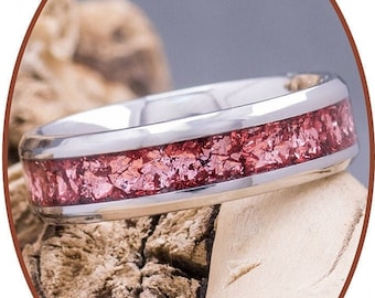 Anillo para cenizas de cremación - Joyas personalizadas - Recuerdo para mascotas - Copos de colores - Joyas de cremación - Anillo de 6 mm de ancho - JCRA004