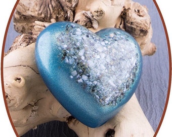 Corazón táctil exclusivo de JB Memorials hecho con las cenizas de una mascota querida - AS001