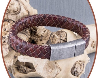 Joyería conmemorativa - Pulsera para cenizas - Acero inoxidable - Vintage - Cuero - Pulsera de cremación - ASB024VT