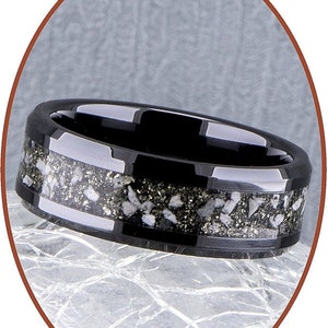 8 mm - crematiering - keramisch zirkonium - zichtbaar - huisdieras - pyriet - crematiering - crematiesieraden - RR002